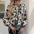 Chemises Femmes Décontracté Floral Printemps / Automne Polyester Col Montant Naturel Aucune élasticité Quotidien Manches Longues