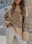 Pulls Décontracté Bloc de Couleur Printemps / Automne Naturel à Haute Élasticité Manches Longues Col Rond Droit Non pour Femmes