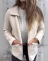 Blousons Femmes Décontracté Plain Automne Polyester Naturel Poids lourd Quotidien Ample Col Châle