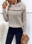 Pulls Décontracté Plain Printemps / Automne Micro-élasticité Quotidien Ample Manches Longues Fil/fil de laine Régulier pour Femmes
