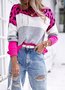 Pulls Femmes Motif Léopard Décontracté Printemps / Automne Quotidien Ample Col Rond Fil/fil de laine Régulier Droit