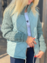 Rembourré Blousons Femmes Décontracté Plain Hiver Polyester Taille Haute Aucune élasticité Manches Longues Régulier Faux Col