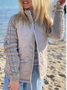 Rembourré Blousons Femmes Décontracté Plain Hiver Polyester Taille Haute Aucune élasticité Manches Longues Régulier Faux Col