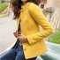Blousons Rétro Plain Printemps / Automne Polyester Aucune élasticité Taille Moyenne Manches Longues Régulier Régulier pour Femmes