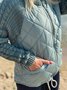 Rembourré Blousons Femmes Décontracté Plain Hiver Polyester Taille Haute Aucune élasticité Manches Longues Régulier Faux Col