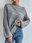 Pulls Décontracté Plain Printemps / Automne Naturel Quotidien Ample Manches Longues Laine/Tricot Régulier pour Femmes