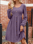 Robes Décontracté Plain Été Polyester Naturel Coupe Régulière Manches Longues Trapèze Régulier pour Femmes