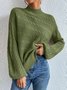 Pulls Décontracté Plain Printemps / Automne Naturel Quotidien Ample Manches Longues Laine/Tricot Régulier pour Femmes