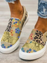Profond bouche Unique Chaussures Décontracté Motif Léopard Toutes Les Saisons Polyester Sportif & De Plein Air Bout Fermé Toile Caoutchouc à Enfiler pour Femmes