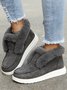 Rembourré de Coton Bottes Rétro Plain Hiver Quotidien Peluche Faux Suède Caoutchouc à Enfiler chaleur pour Femmes