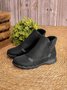 Rembourré de Coton Bottes Femme Rétro Plain Hiver Zip Faire la navette Bout Fermé Fausse Fourrure Caoutchouc Bottes classiques