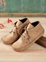Bottes mocassins Femmes Boho Plain Automne à Talon Plat Bout Rond Fausse Fourrure PU à Lacets Bottes mocassins