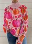 Pulls Décontracté Printemps / Automne impression en 3D Micro-élasticité Ample Manches Longues Droit Régulier Faux Col pour Femmes