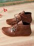 Bottes mocassins Femmes Boho Plain Automne à Talon Plat Bout Rond Fausse Fourrure PU à Lacets Bottes mocassins