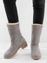 Rembourré de Coton Bottes Décontracté Plain Hiver Faire la navette Talon de Bloc Bout Rond Coton Caoutchouc à Enfiler pour Femmes