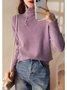 Pulls Femmes Décontracté Plain Printemps / Automne Micro-élasticité Quotidien Ample Manches Longues Droit Régulier