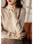 Pulls Femmes Décontracté Plain Printemps / Automne Micro-élasticité Quotidien Ample Manches Longues Droit Régulier