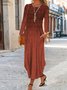 Robes Décontracté Ethnique Printemps / Automne Polyester Micro-élasticité Quotidien Coupe Régulière Taille Moyenne Non pour Femmes