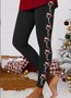 Pantalons De Yoga Femmes Décontracté Toutes Les Saisons Noël à Haute Élasticité Quotidien Taille Moyenne Pantalon à la cheville Droit Régulier