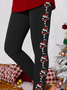 Pantalons De Yoga Femmes Décontracté Toutes Les Saisons Noël à Haute Élasticité Quotidien Taille Moyenne Pantalon à la cheville Droit Régulier