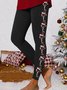 Pantalons De Yoga Femmes Décontracté Toutes Les Saisons Noël à Haute Élasticité Quotidien Taille Moyenne Pantalon à la cheville Droit Régulier