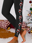 Pantalons De Yoga Femmes Décontracté Toutes Les Saisons Noël à Haute Élasticité Quotidien Taille Moyenne Pantalon à la cheville Droit Régulier