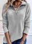 Chemisiers1 Décontracté Plain Printemps / Automne Quotidien Ample Manches Longues Col Châle Forage à chaud Régulier pour Femmes
