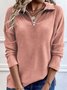 Chemisiers1 Décontracté Plain Printemps / Automne Quotidien Ample Manches Longues Col Châle Forage à chaud Régulier pour Femmes