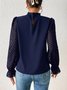 T-shirts Décontracté Plain Printemps / Automne Aucune élasticité Quotidien Coupe Régulière Manches Longues Régulier Régulier pour Femmes
