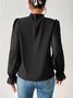 T-shirts Décontracté Plain Printemps / Automne Aucune élasticité Quotidien Coupe Régulière Manches Longues Régulier Régulier pour Femmes