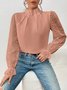T-shirts Décontracté Plain Printemps / Automne Aucune élasticité Quotidien Coupe Régulière Manches Longues Régulier Régulier pour Femmes
