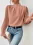 T-shirts Décontracté Plain Printemps / Automne Aucune élasticité Quotidien Coupe Régulière Manches Longues Régulier Régulier pour Femmes