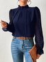 T-shirts Décontracté Plain Printemps / Automne Aucune élasticité Quotidien Coupe Régulière Manches Longues Régulier Régulier pour Femmes