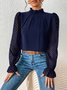 T-shirts Décontracté Plain Printemps / Automne Aucune élasticité Quotidien Coupe Régulière Manches Longues Régulier Régulier pour Femmes