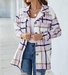 Blousons Femmes Décontracté Plaid Automne Polyester Naturel Aucune élasticité Quotidien Ample Régulier