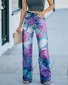 Jeans Femmes Décontracté Printemps / Automne impression en 3D Polyester Coupe Régulière Taille Moyenne Pantalons à Jambe Large Long Droit