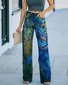 Jeans Femmes Décontracté Printemps / Automne impression en 3D Polyester Coupe Régulière Taille Moyenne Pantalons à Jambe Large Long Droit