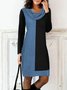 Robes Femmes Décontracté Bloc de Couleur Printemps / Automne Quotidien Jersey Droit Régulier Pull Non