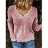 Pulls Décontracté Plain Printemps / Automne Quotidien Manches Longues Fil/fil de laine Régulier Droit Col en Forme de Cuillère pour Femmes