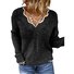 Pulls Décontracté Plain Printemps / Automne Quotidien Manches Longues Fil/fil de laine Régulier Droit Col en Forme de Cuillère pour Femmes