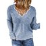 Pulls Décontracté Plain Printemps / Automne Quotidien Manches Longues Fil/fil de laine Régulier Droit Col en Forme de Cuillère pour Femmes