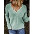 Pulls Décontracté Plain Printemps / Automne Quotidien Manches Longues Fil/fil de laine Régulier Droit Col en Forme de Cuillère pour Femmes