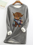 Sweat-shirts Décontracté Printemps / Automne Bovins Tissu pelucheux/polaire granuleux Léger Quotidien Coupe Régulière Manches Longues Régulier pour Femmes