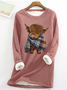 Sweat-shirts Décontracté Printemps / Automne Bovins Tissu pelucheux/polaire granuleux Léger Quotidien Coupe Régulière Manches Longues Régulier pour Femmes