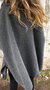 Manteaux Rétro Plain Hiver Polyester Col V Quotidien Ample Mi-long Régulier pour Femmes