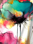 T-shirts Femmes Décontracté Floral Printemps / Automne Aucune élasticité Jersey Régulier Droit Régulier Non