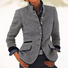 Blousons Rétro Plain Printemps / Automne Aucune élasticité Quotidien Taille Moyenne Manches Longues Ligne X Régulier pour Femmes