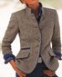 Blousons Rétro Plain Printemps / Automne Aucune élasticité Quotidien Taille Moyenne Manches Longues Ligne X Régulier pour Femmes