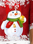 T-shirts Décontracté Printemps / Automne Bonhomme de Neige de Nonël Imprimé Ample Jersey Nonël Droit Non pour Femmes