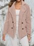 Blousons Femmes Décontracté Plain Printemps / Automne Polyester Quotidien Boucle Ample Col Châle Régulier